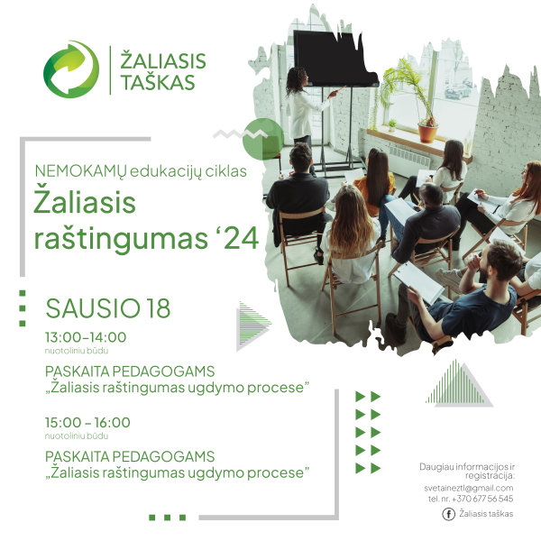 Pakuočių atliekų tvarkymo organizacija Lietuvoje „Žaliasis taškas“ kviečia prisijungti prie...