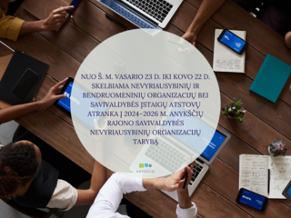 NUO Š. M. VASARIO 23 D. IKI KOVO 22 D. SKELBIAMA NEVYRIAUSYBINIŲ IR BENDRUOMENINIŲ ORGANIZACIJŲ...