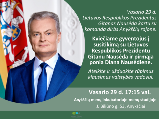 Kviečiame į susitikimą su Lietuvos Respublikos Prezidentu Gitanu Nausėda
