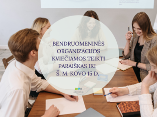 BENDRUOMENINĖS ORGANIZACIJOS KVIEČIAMOS TEIKTI PARAIŠKAS IKI  Š. M. KOVO 15 D. 