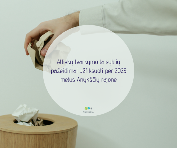 Atliekų tvarkymo taisyklių pažeidimai užfiksuoti per 2023 metus Anykščių rajone