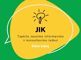 Kviečiame tapti Jaunimo informavimo ir konsultavimo (JIK) taškais jaunimo organizacijas, įstaigas...