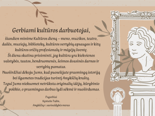 Savivaldybės mero sveikinimas kultūros dienos proga
