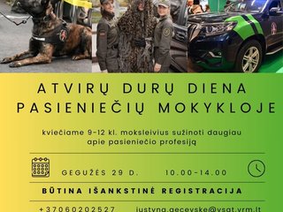 Kviečiame į Atvirų durų dieną Pasieniečių mokykloje