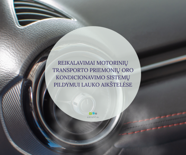 REIKALAVIMAI MOTORINIŲ TRANSPORTO PRIEMONIŲ ORO KONDICIONAVIMO SISTEMŲ PILDYMUI LAUKO AIKŠTELĖSE