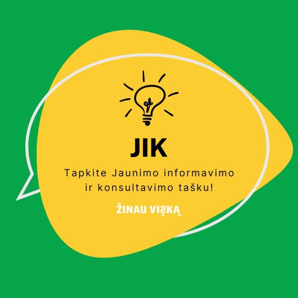 Kviečiame tapti Jaunimo informavimo ir konsultavimo (JIK) taškais jaunimo organizacijas, įstaigas...