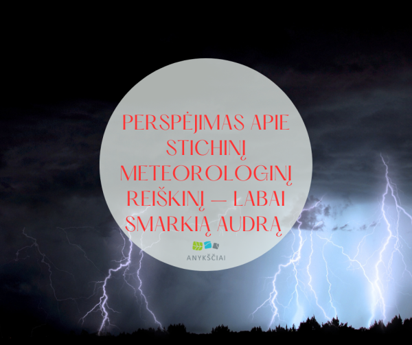 PERSPĖJIMAS APIE STICHINĮ METEOROLOGINĮ REIŠKINĮ – LABAI SMARKIĄ AUDRĄ (KOMPLEKSAS PAVOJINGŲ...
