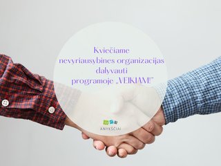 Kviečiame nevyriausybines organizacijas dalyvauti programoje „VEIKIAM!”