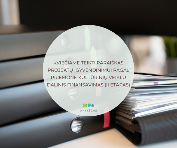 KVIEČIAME TEIKTI PARAIŠKAS PROJEKTŲ ĮGYVENDINIMUI PAGAL PRIEMONĘ KULTŪRINIŲ VEIKLŲ DALINIS...
