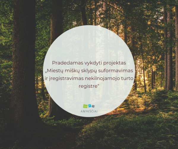 Pradedamas vykdyti projektas „Miestų miškų sklypų suformavimas ir įregistravimas nekilnojamojo...