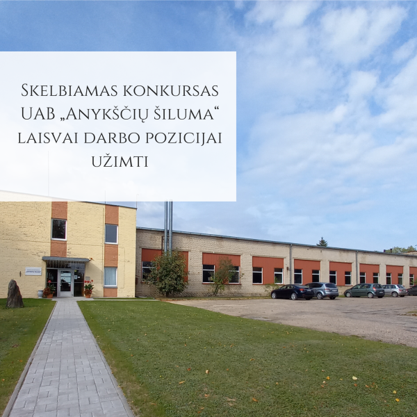 UAB „Anykščių šiluma“ darbo skelbimas