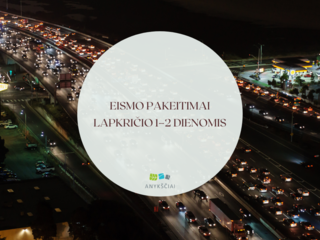 EISMO PAKEITIMAI LAPKRIČIO 1–2 DIENOMIS