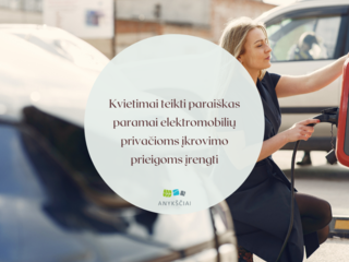 Kvietimai teikti paraiškas paramai elektromobilių privačioms įkrovimo prieigoms įrengti
