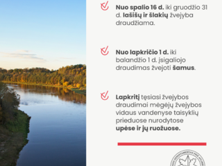 Tęsiasi akcija „Saugom Lašišą“: nuo spalio 16 d. įsigaliojo draudimas lašišų ir šlakių žvejybai 