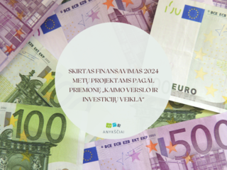 SKIRTAS FINANSAVIMAS 2024 METŲ PROJEKTAMS PAGAL PRIEMONĘ „KAIMO VERSLO IR INVESTICIJŲ VEIKLA“
