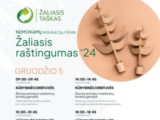  Nemokamų edukacijų ciklas - Žaliasis raštingumas Gruodis