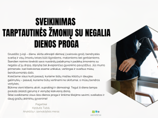 Sveikiname Tarptautinės žmonių su negalia dienos proga! 