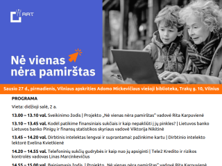 Nė vienas nėra pamirštas ir vėl kviečia klausytis skaitmeninius įgūdžius lavinančių paskaitų