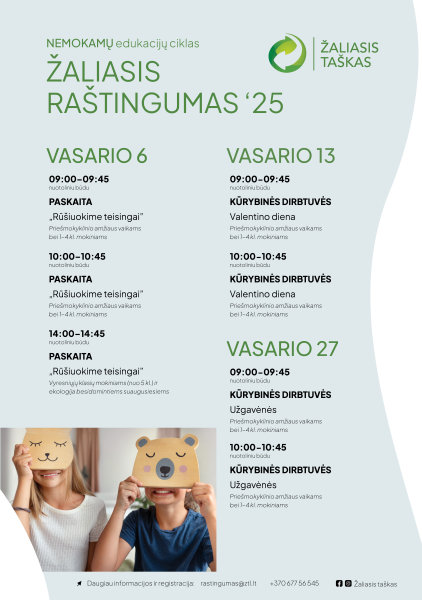 Edukacijų ciklas "Žaliasis raštingumas" - VASARIS