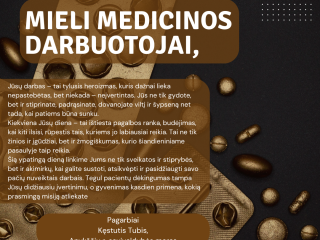 Sveikinimas Medicinos darbuotojų dienos proga