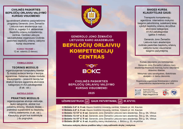 Bepiločių orlaivių valdymo mokymai