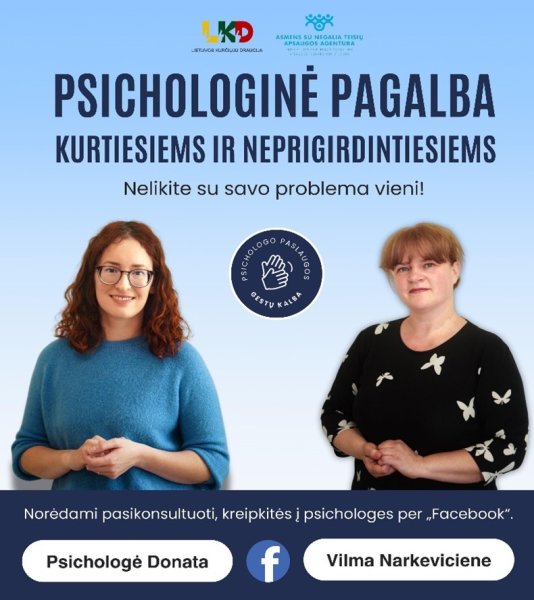 PSICHOLOGINĖ PAGALBA LIETUVIŲ GESTŲ KALBA