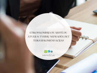 Etikos komisija svarstė du atvejus: tyrimų nepradės, bet teiks rekomendacijas