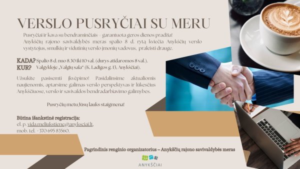 Verslo pusryčiai Anykščiuose 