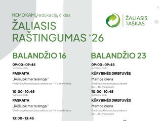 Nemokamų edukacijų ciklas "Žaliasis raštingumas"