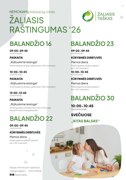 Nemokamų edukacijų ciklas "Žaliasis raštingumas"