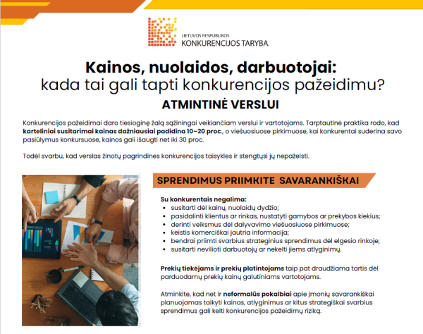 ATMINTINĖ VERSLO ORGANIZACIJOMS 