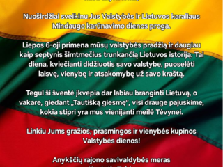 Mero sveikinimas Valstybės dienos proga