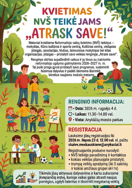 Kviečiame dalyvauti renginyje „Atrask save!“