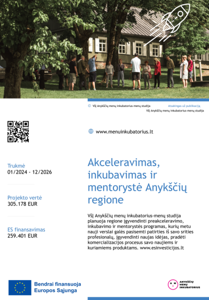 Akceleravimas, inkubavimas ir mentorystė Anykščių regione