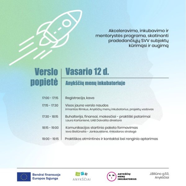 VERSLO POPIETĖ ANYKŠČIUOSE