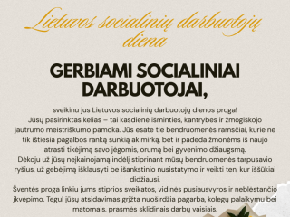 Mero sveikinimas Lietuvos socialinių darbuotojų dienos proga
