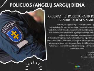 Mero sveikinimas Policijos (Angelų sargų) dienos proga