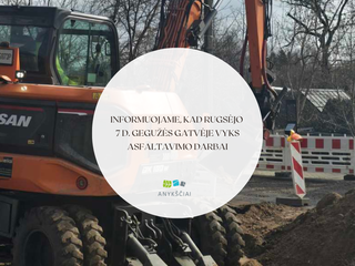 Informuojame, kad rugsėjo 7 d. Gegužės gatvėje vyks asfaltavimo darbai