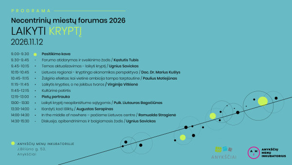 „Necentrinių miestų forumas“ trečią kartą sugrįžta į Anykščius