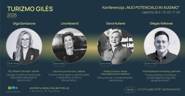 Anykščiuose vyks turizmo konferencija „Nuo potencialo iki augimo“ ir apdovanojimai „Turizmo gilės...